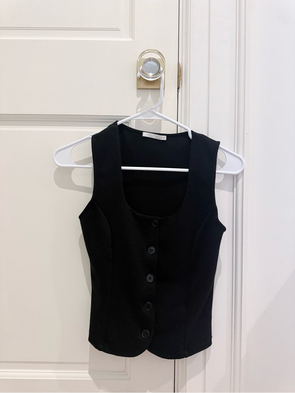 Zara Black Button-Front Top